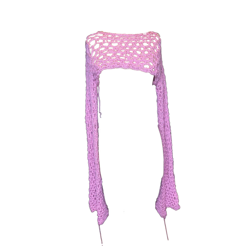 Long Sleeve Mesh Crochet Shrug