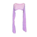Long Sleeve Mesh Crochet Shrug