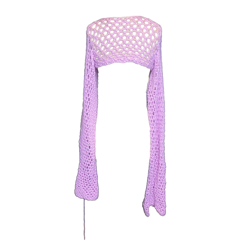 Long Sleeve Mesh Crochet Shrug