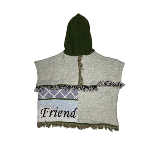 Collaged Sleeveless Hoodie 001- LARGE