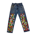Painted Heart Denim Jeans-WOMEN'S