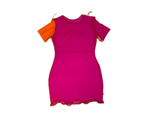 Color Block Mesh Dress 002
