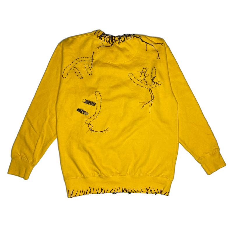 Hand Embroidered Smiley Crew Neck