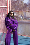 Velvet Cropped Hoodie