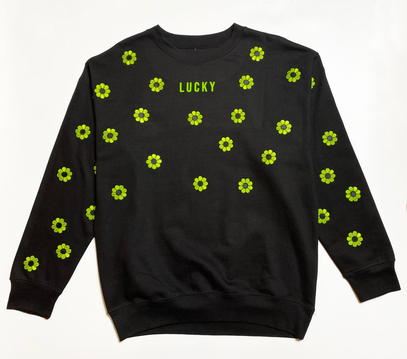 Green Machine Daisies Crew Neck Sweater- Xtra Large