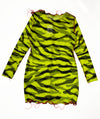 Neon Zebra Mesh Dress- Medium